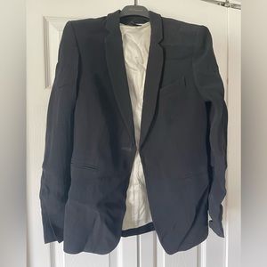 Les Copains single button fitted black notched collar blazer.  Size 42